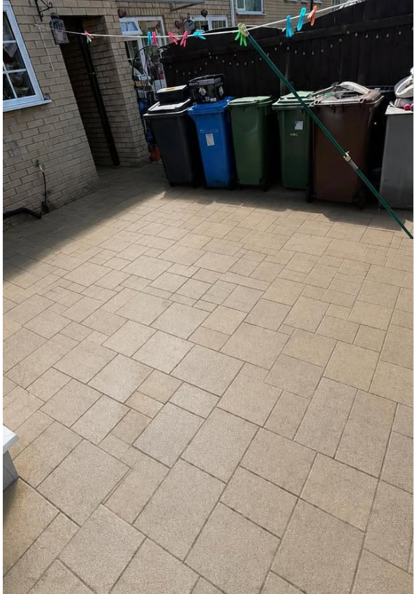 Patio after pressure washing